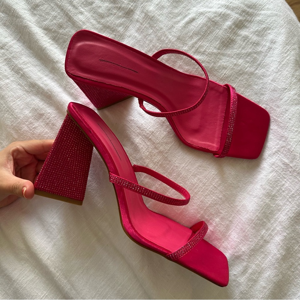 Billini Hot Pink Pink Block Sandal Heel